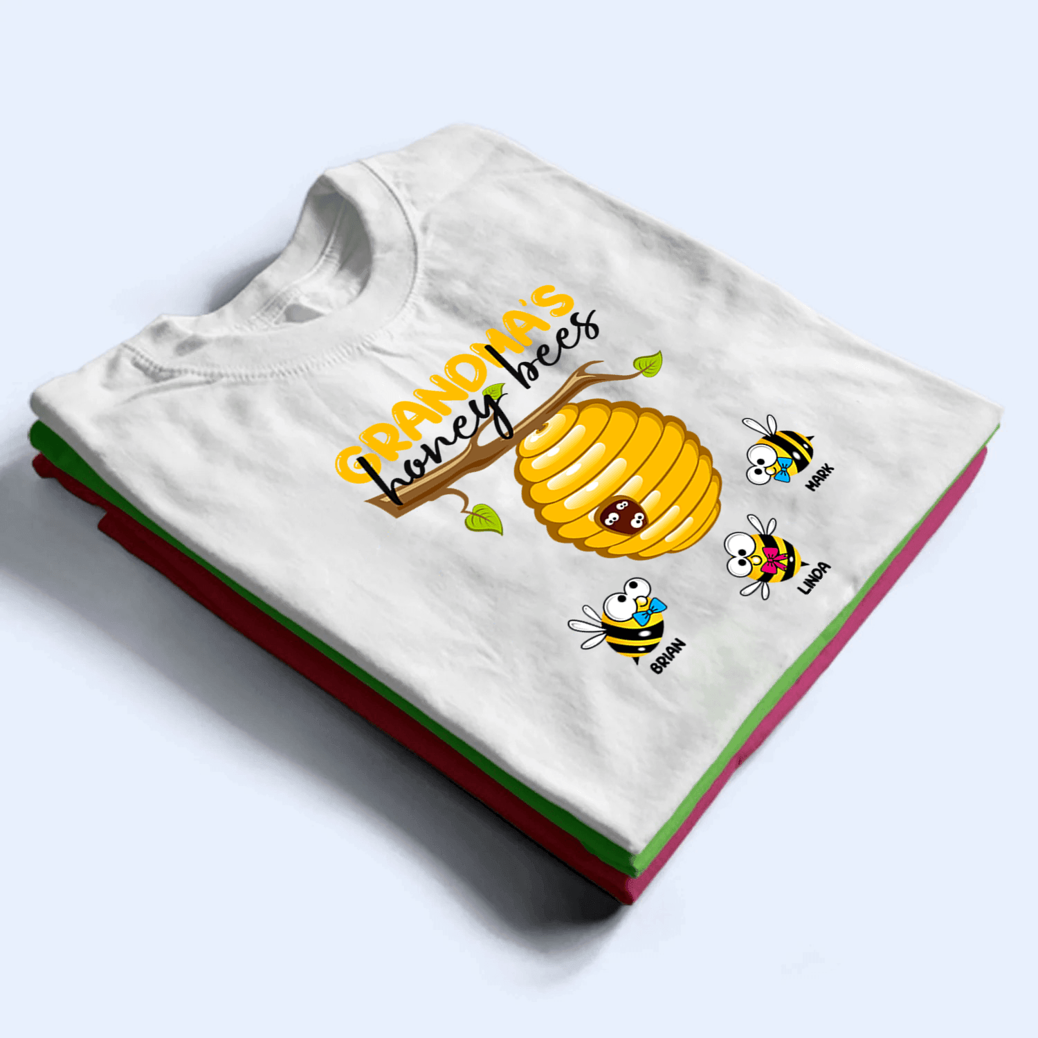 Grandma's Honey Bees - Personalized Custom T Shirt - Gift for Grandma/Nana/Mimi, Mom, Wife, Grandparent - Suzitee Store