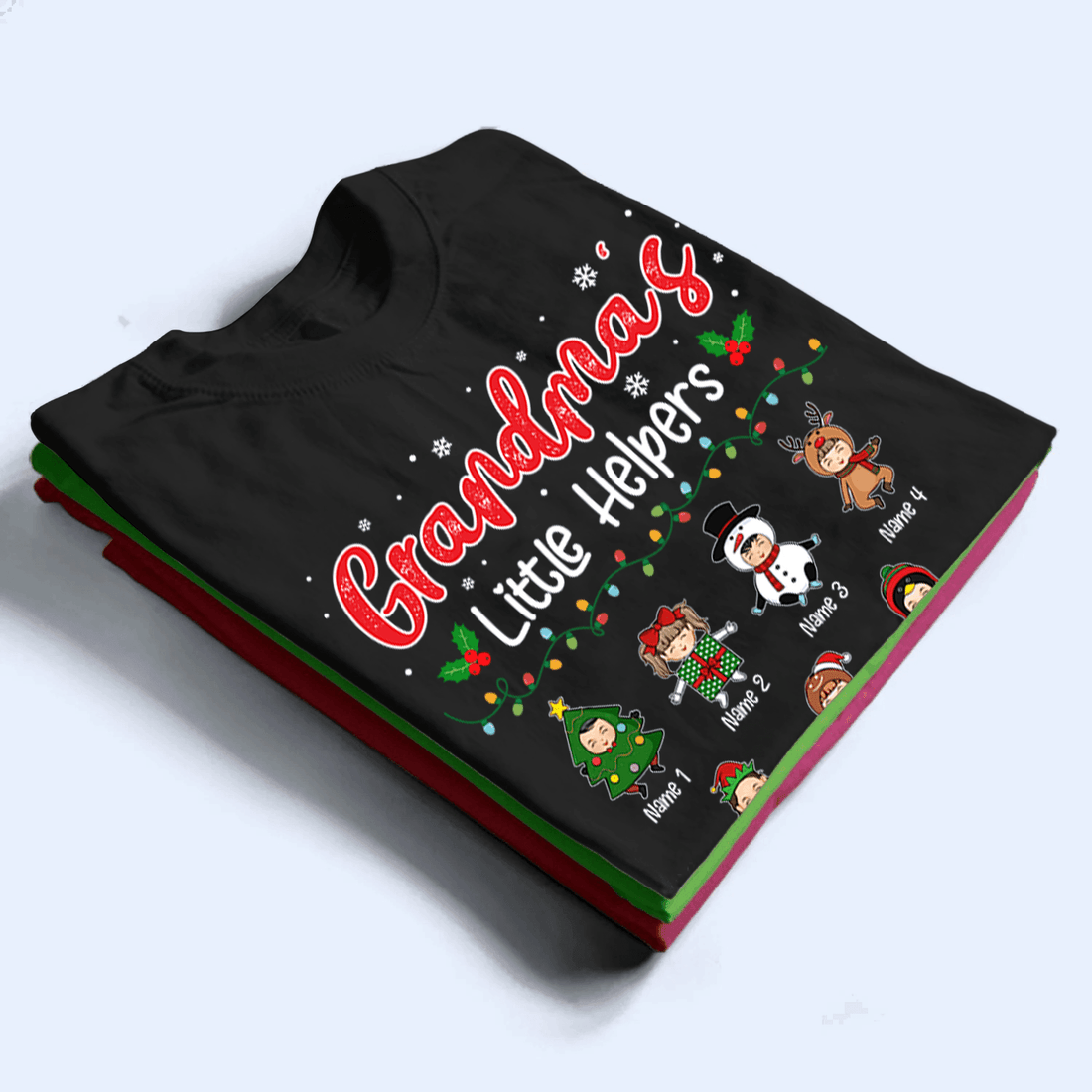 Grandma's Little Helpers - Personalized Custom T Shirt - Christmas, Birthday, Loving, Funny Gift for Grandma/Nana/Mimi, Mom, Wife, Grandparent - Suzitee Store