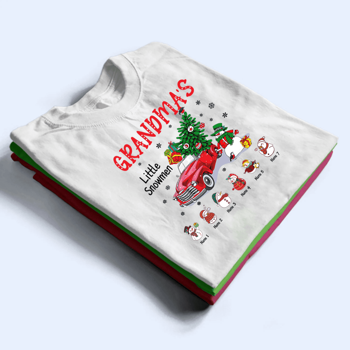 Grandma's Little Snowmen - Personalized Custom T Shirt - Birthday, Loving, Funny Gift for Grandma/Nana/Mimi, Mom, Wife, Grandparent - Suzitee Store