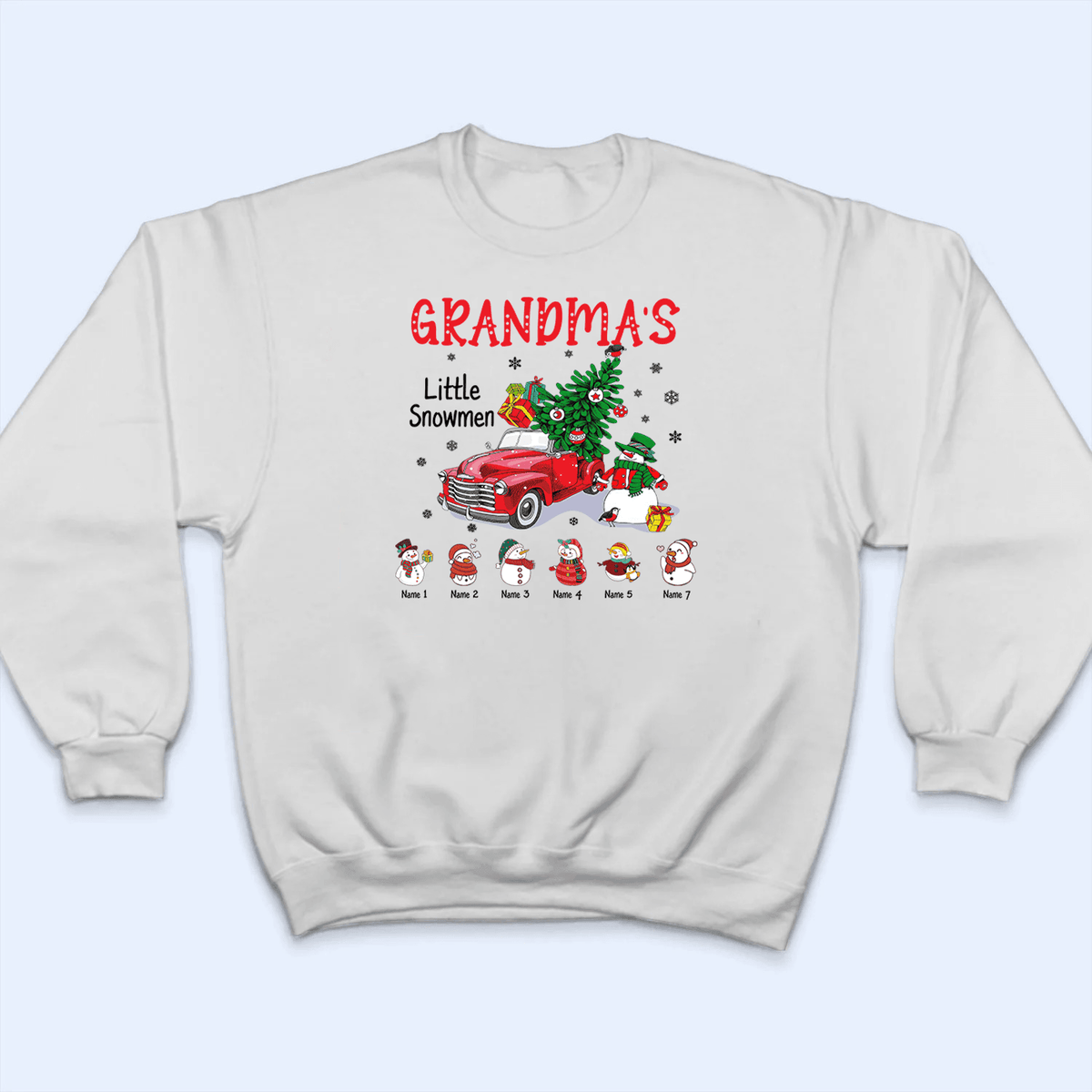 Grandma's Little Snowmen - Personalized Custom T Shirt - Birthday, Loving, Funny Gift for Grandma/Nana/Mimi, Mom, Wife, Grandparent - Suzitee Store