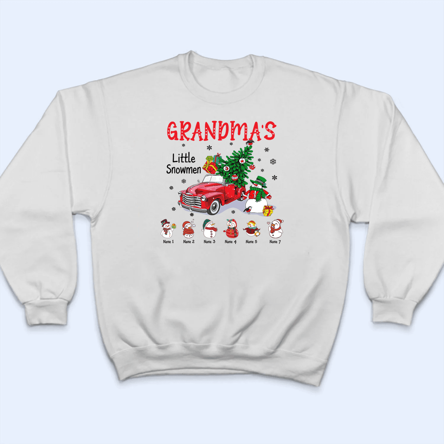 Grandma's Little Snowmen - Personalized Custom T Shirt - Birthday, Loving, Funny Gift for Grandma/Nana/Mimi, Mom, Wife, Grandparent - Suzitee Store
