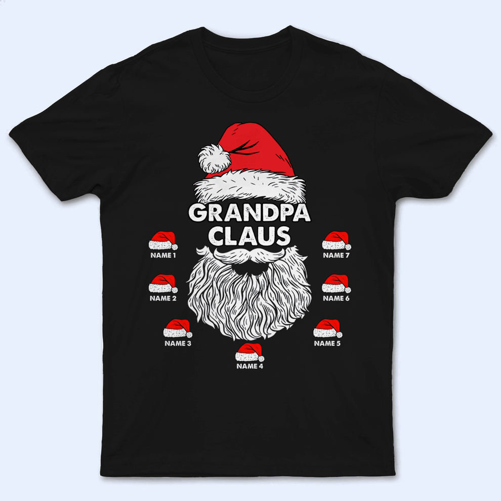 Personalized Grandpa Claus Christmas t-shirt, main view