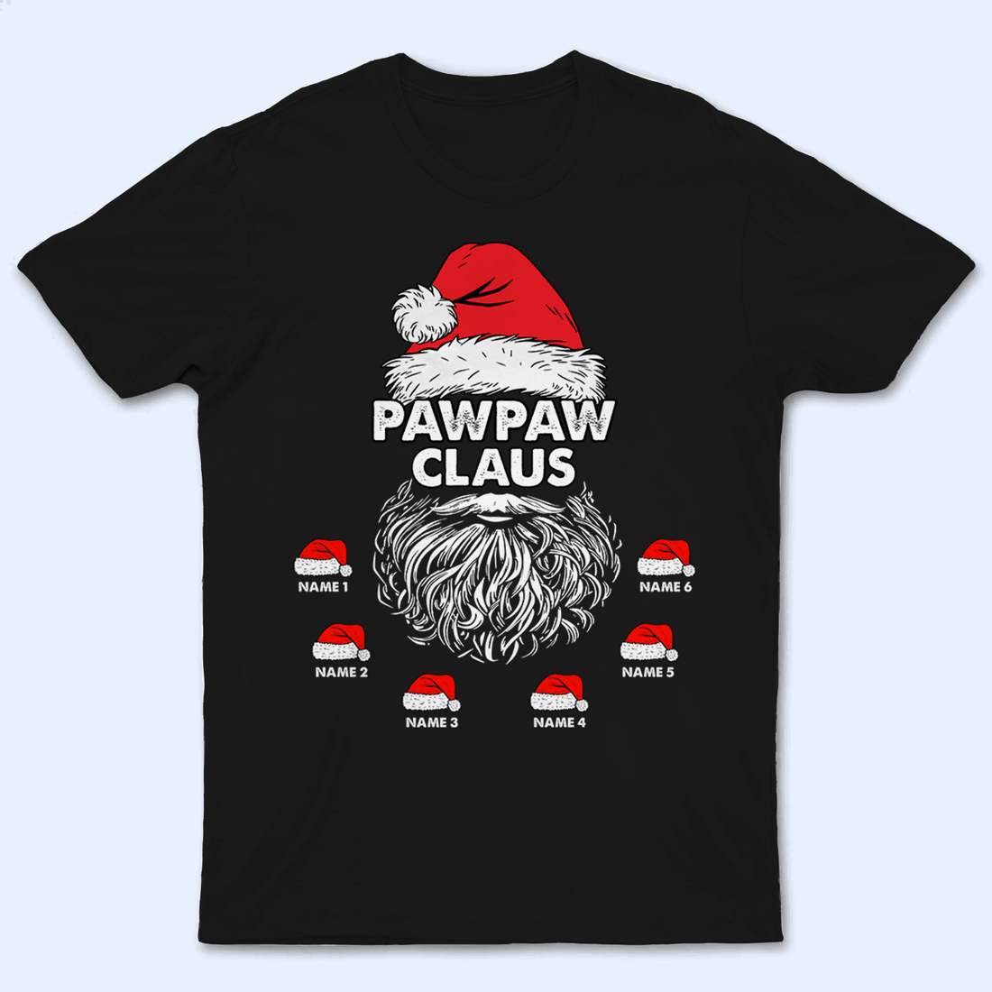 Personalized Grandpa Claus Christmas t-shirt, alternate view 2