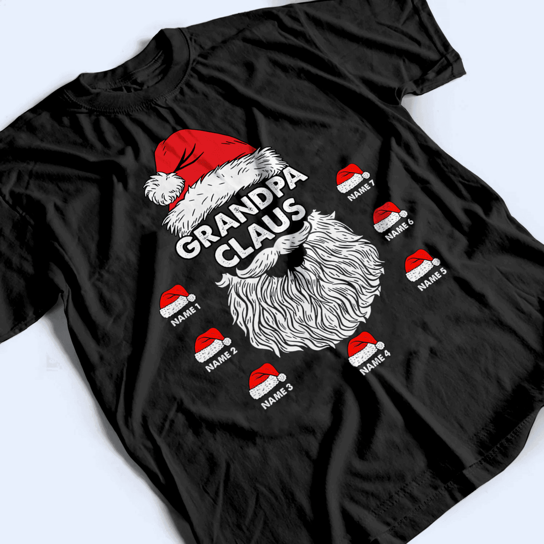 Personalized Grandpa Claus Christmas t-shirt, alternate view 4