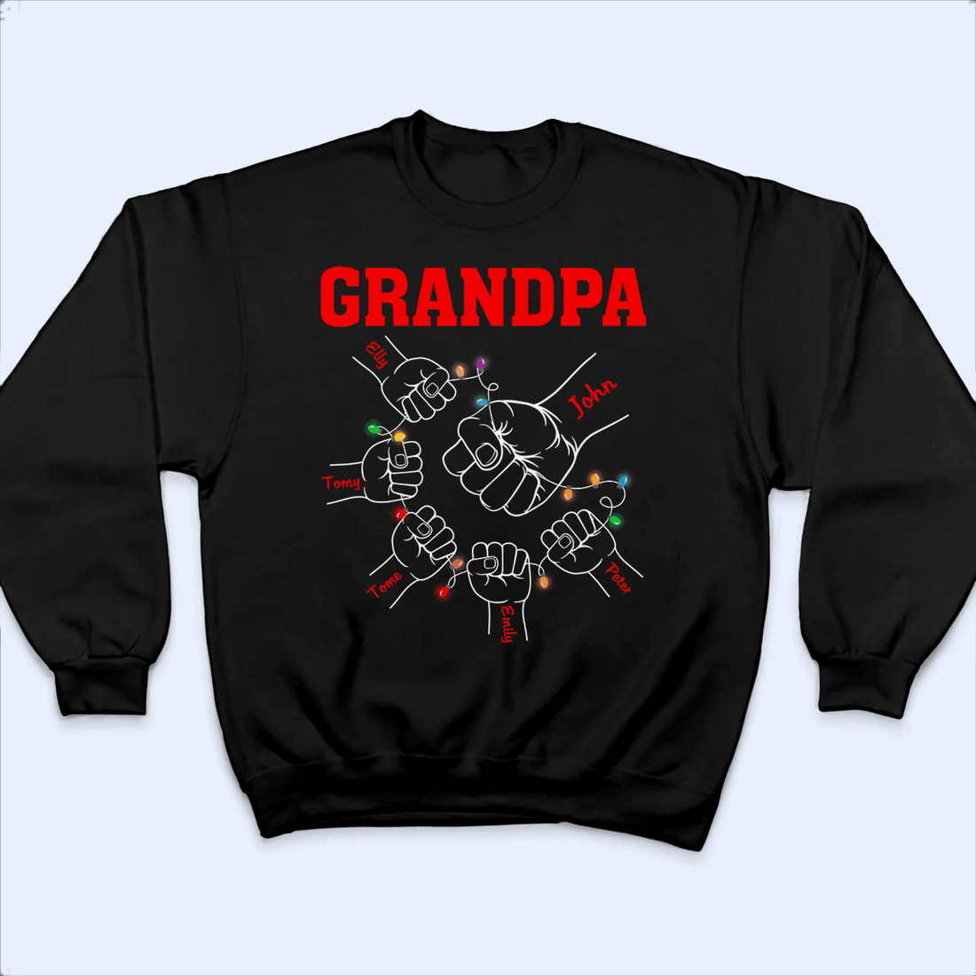 Personalized Grandpa Hands t-shirt, alternate view 5