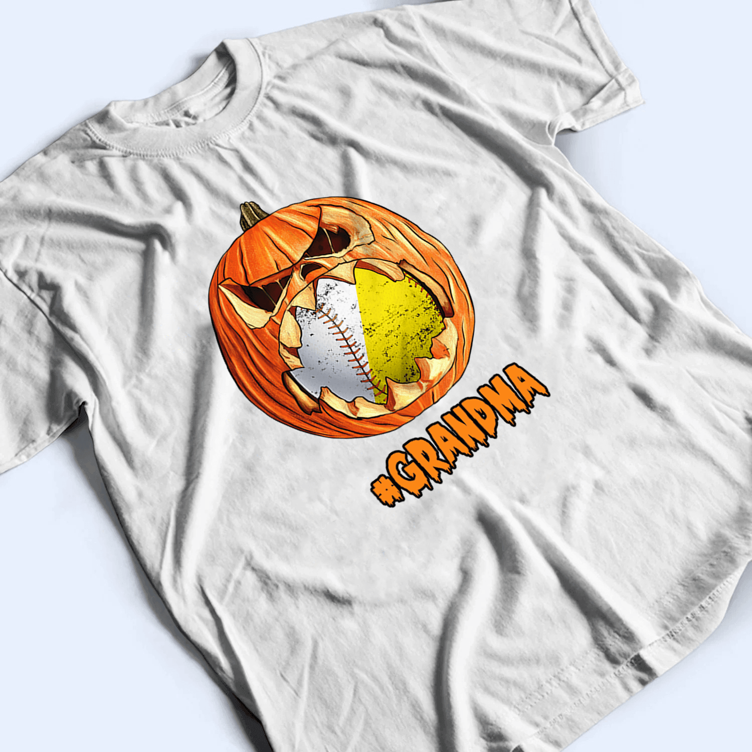 Halloween Pumpkin Sport - Personalized Custom T Shirt - Gift for Sport Grandma/Nana/Mimi, Mom, Wife, Grandparent, Granddaughter - Suzitee Store