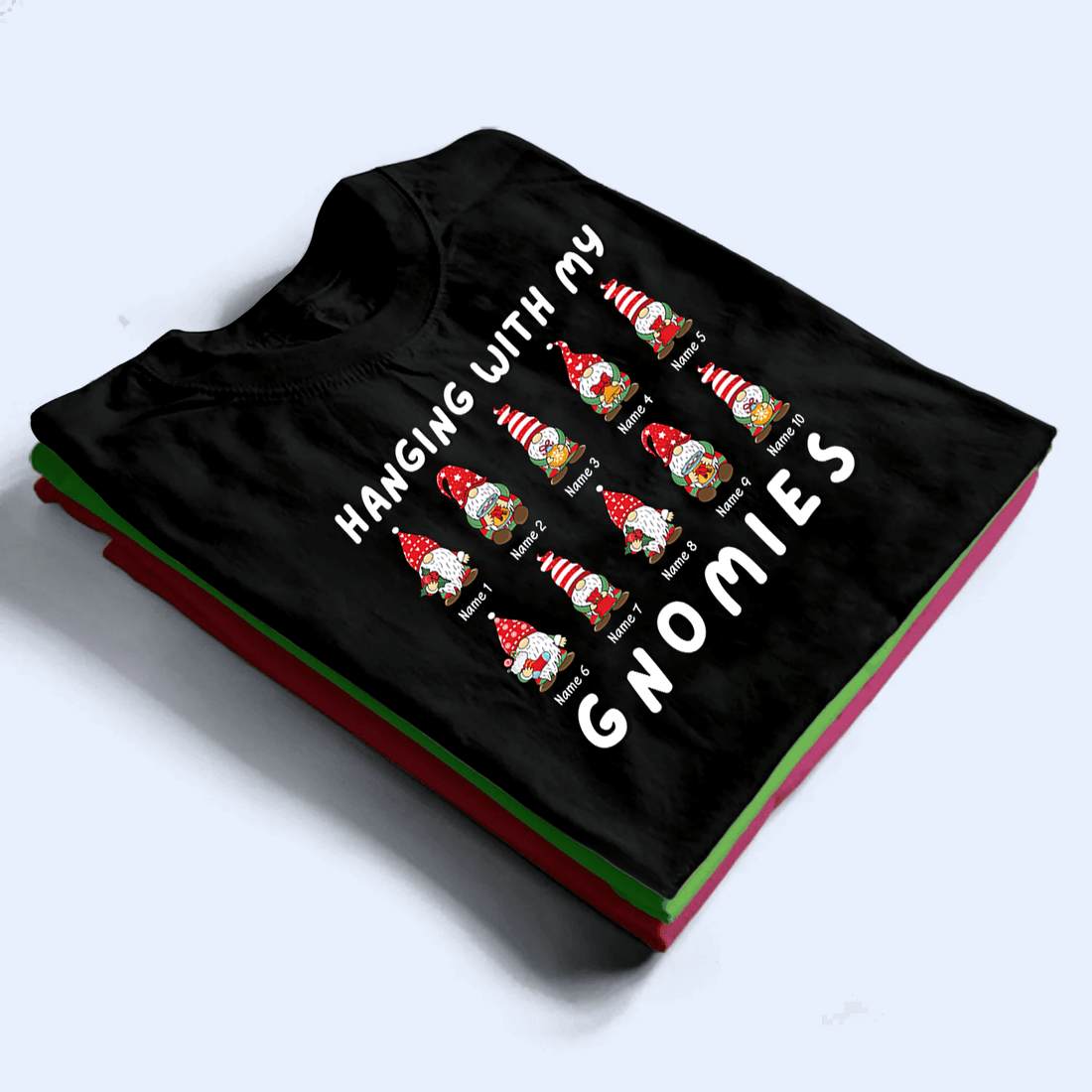 Personalized Hanging With My Gnomies t-shirt, alternate view 3