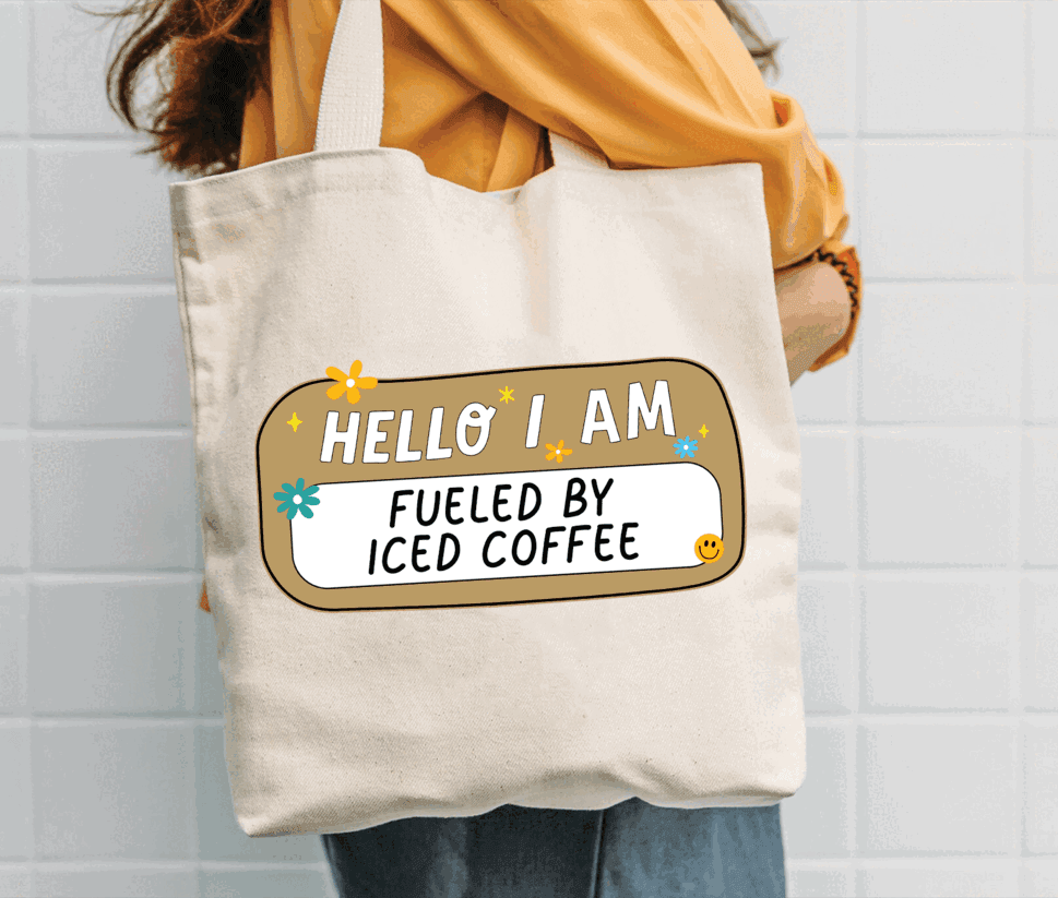 Personalized Hello I Am tote bag, alternate view 4
