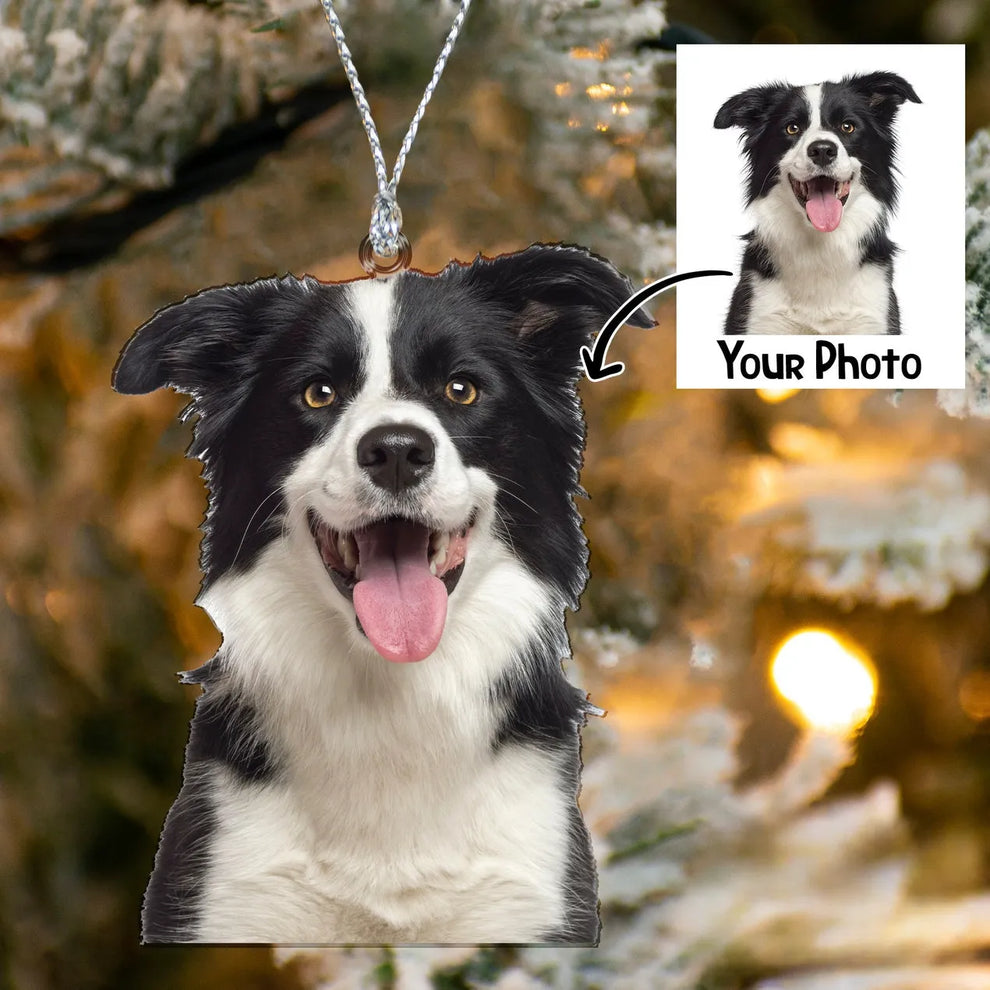 Personalized Dog Photo Ornament, Christmas Gifts, Memorial G personalized custom shaped acrylic ornament, main view