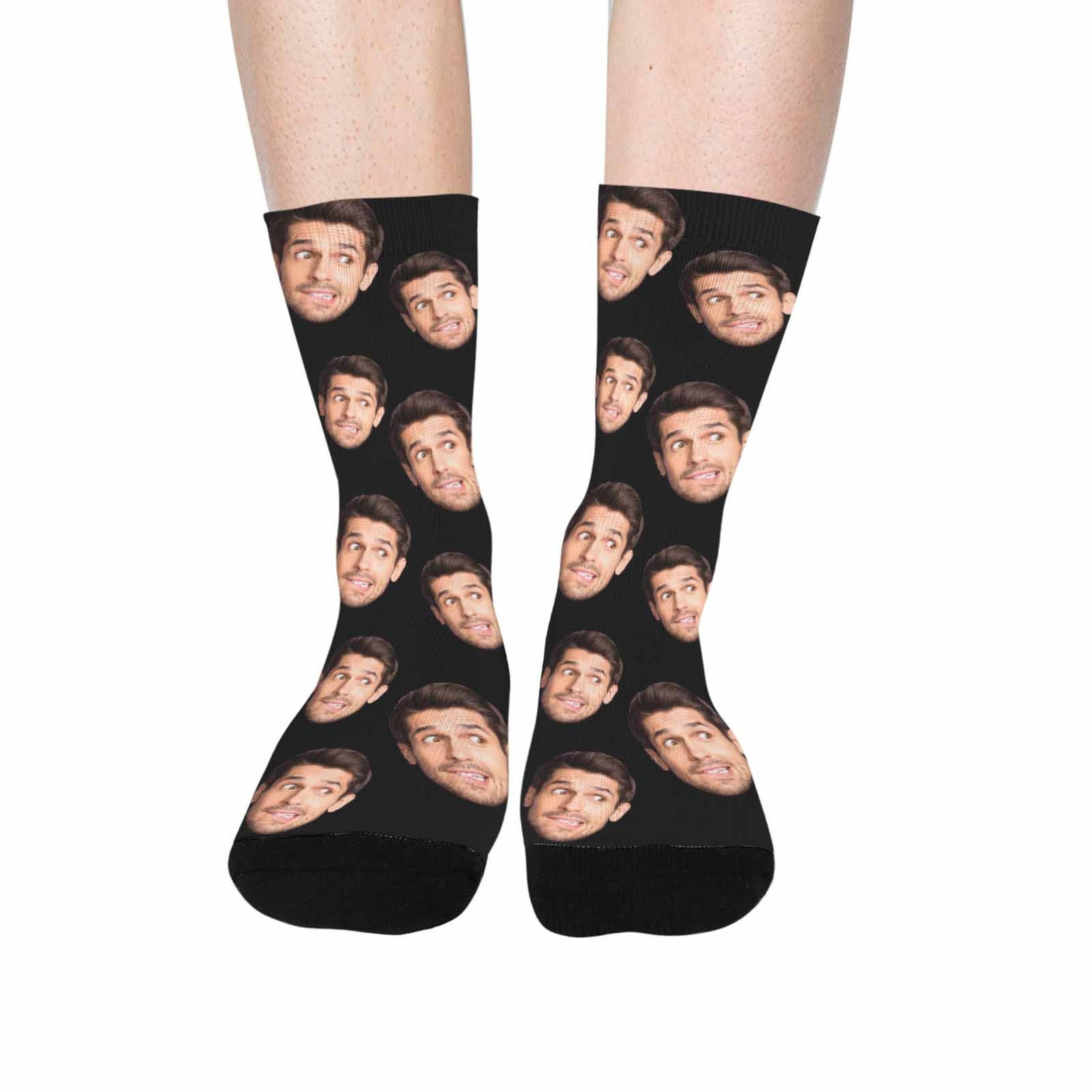 Funny Custom Face Couples - Custom Crew Socks - Gift For Her/Him, Wife/Husband, Girlfriend/Boyfriend Couples on Anniversary, Valentine's Day