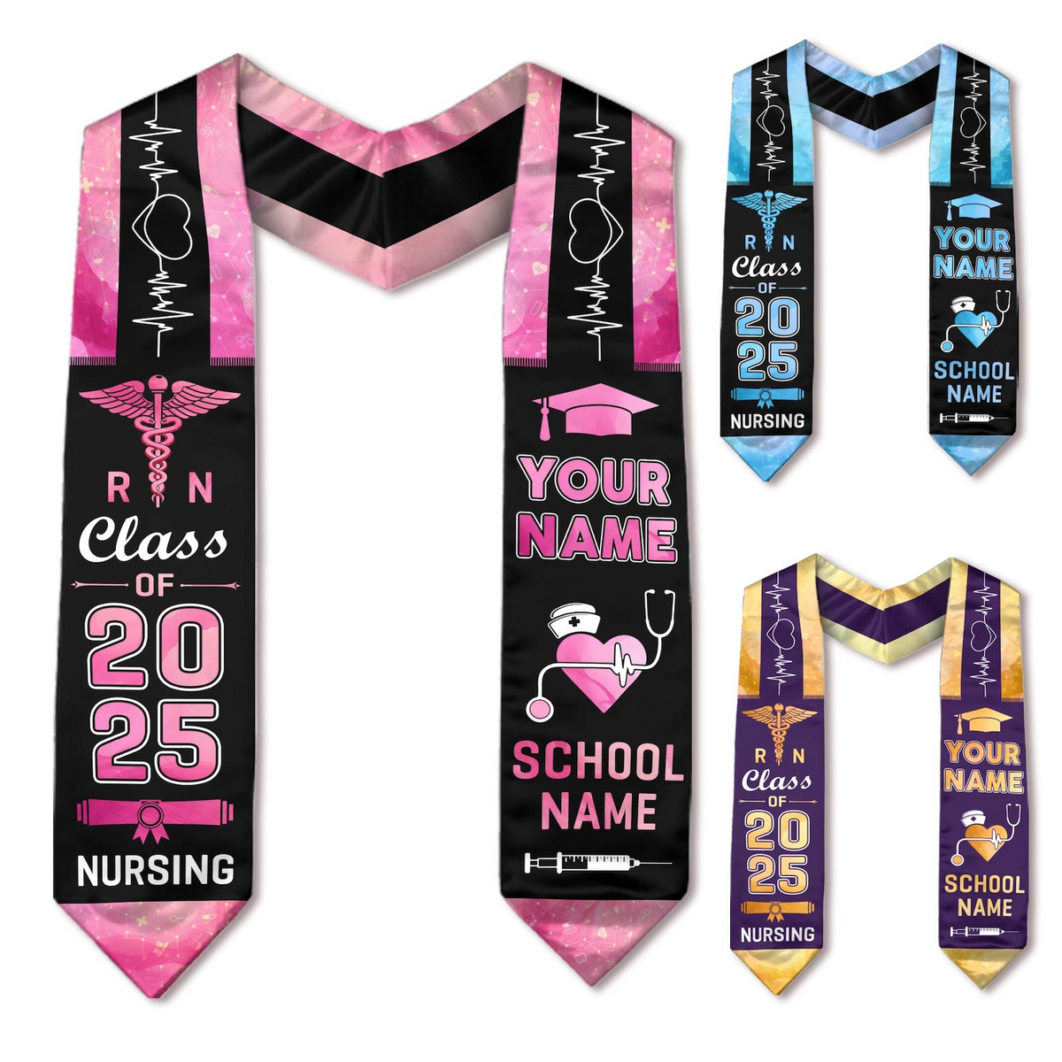Customized Nurse Stole Graduation - Personalized Stoles Sash - Gift For Her/Him, Nursing Graduation
