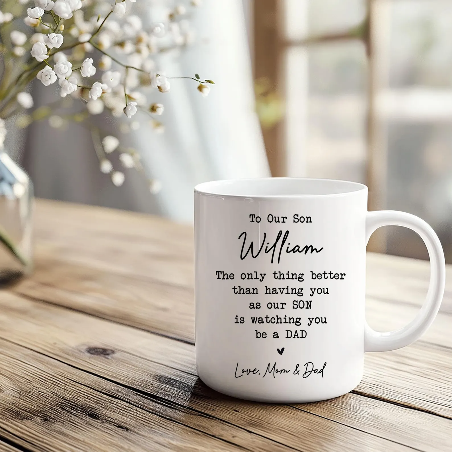 To Our Son The Only Thing Better Than Being Your Father - Personalized Custom Mug - Father’s Day Gift For Son, New Dad Gift for Son