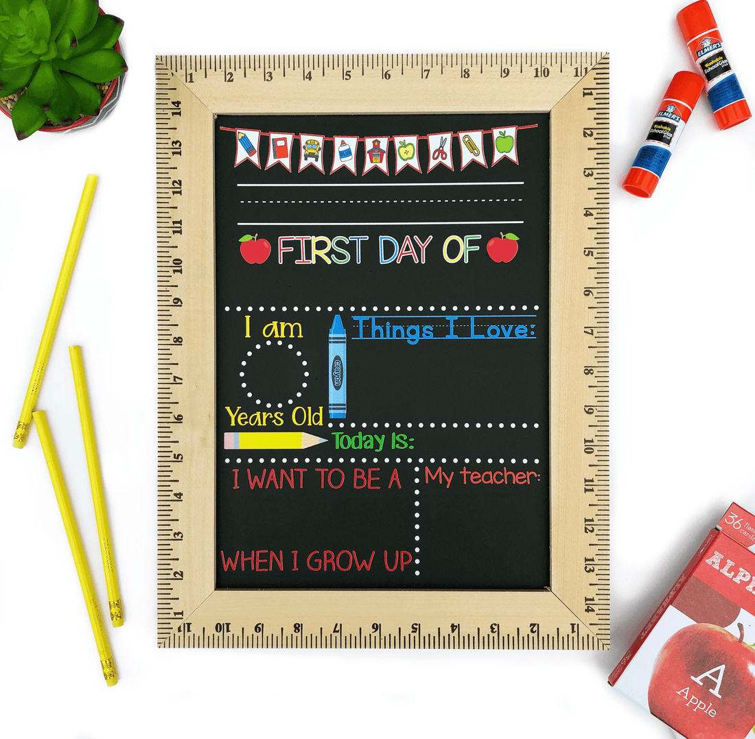 Custom First Day of School Sign, First Day of Kindergarten, 1st Day chalkboard, alternate view 6