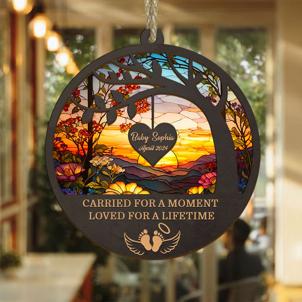 Personalized Baby Memorial Ornament, Baby Memorial Suncatche personalized suncatcher ornament, main view