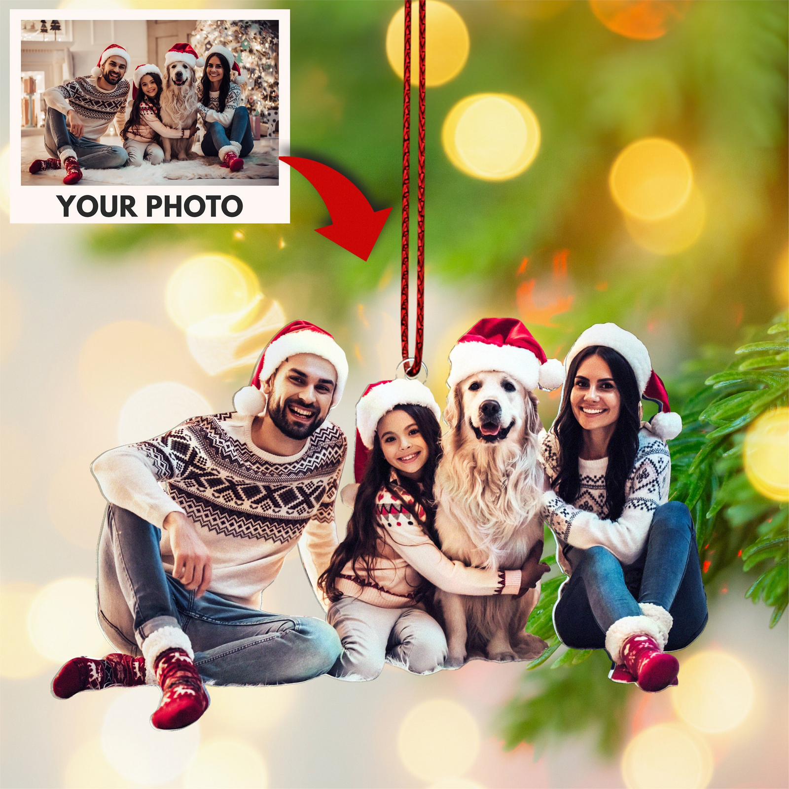 Christmas Ornament Photo Ornament, Personalized Ornament, Custom Family Photo Ornament, Acrylic Picture Ornament, Family Ornaments