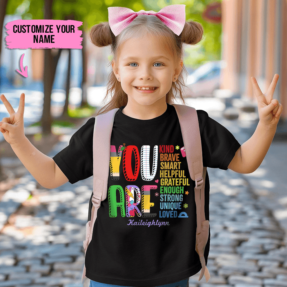 Personalized YOU ARE LOVED youth t-shirt, main view