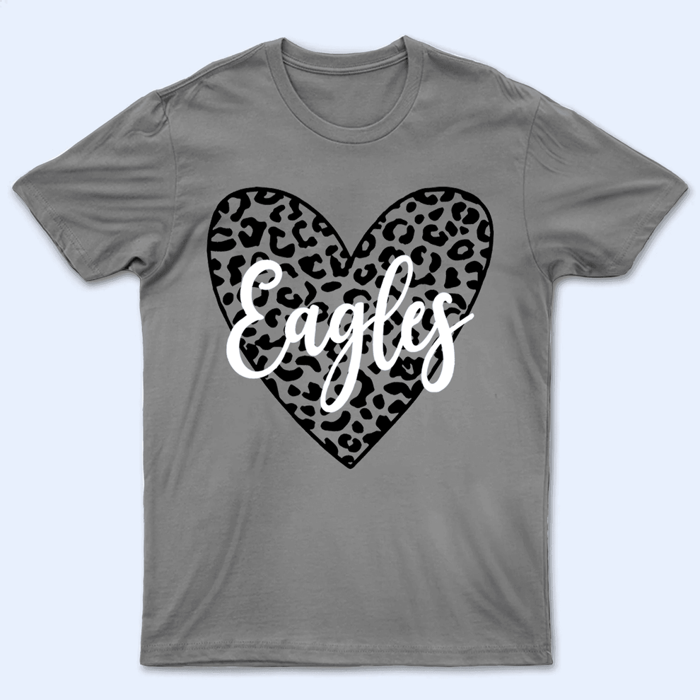 Personalized Leopard Heart School Mascot t-shirt, main view