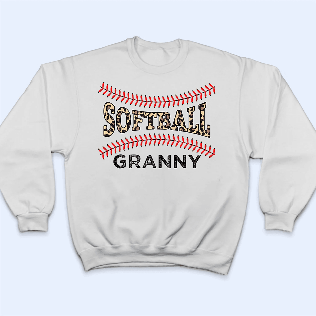 Leopard Print Baseball Stitches - Baseball/ Softball Personalized Leos Custom T Shirt - Birthday, Loving, Funny Gift for Grandma/Nana/Mimi, Mom, Wife, Grandparent - Suzitee Store