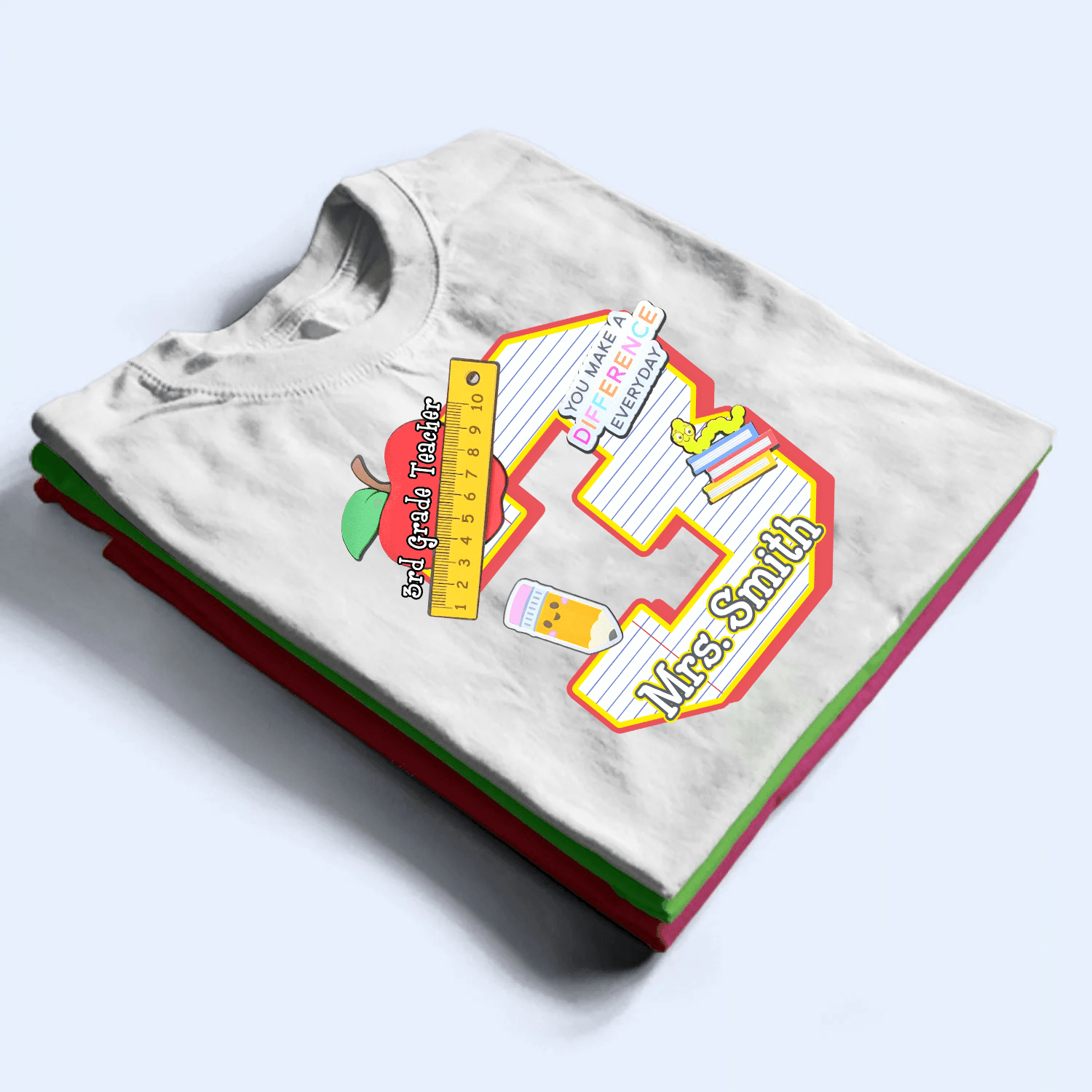 Letter Teacher Name - Personalized Custom T Shirt - Birthday, Loving, Funny Gift for Teacher, Kindergarten, Preschool, Pre K, Paraprofessional - Suzitee Store