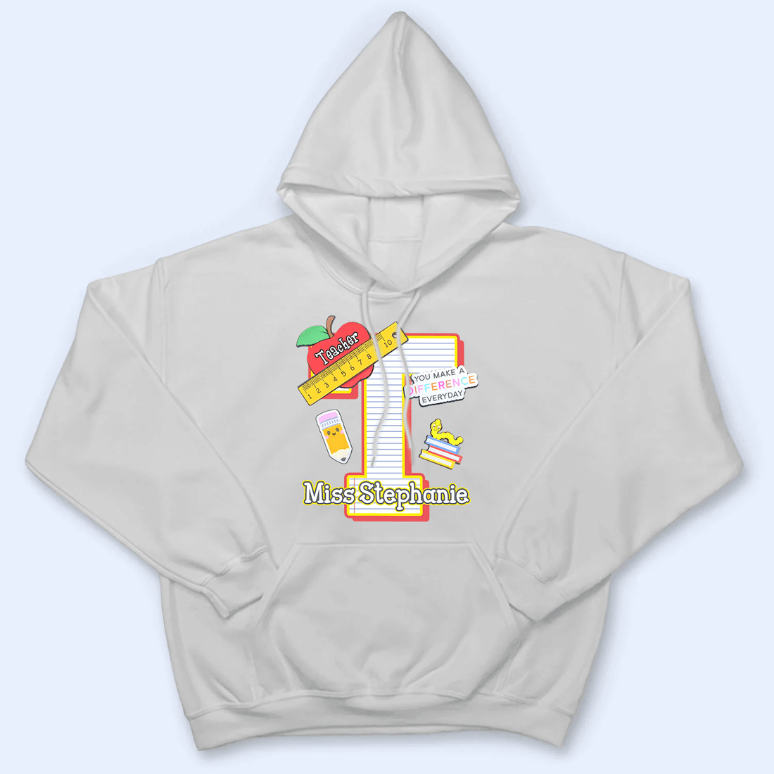 Personalized Letter Teacher Name t-shirt, alternate view 5