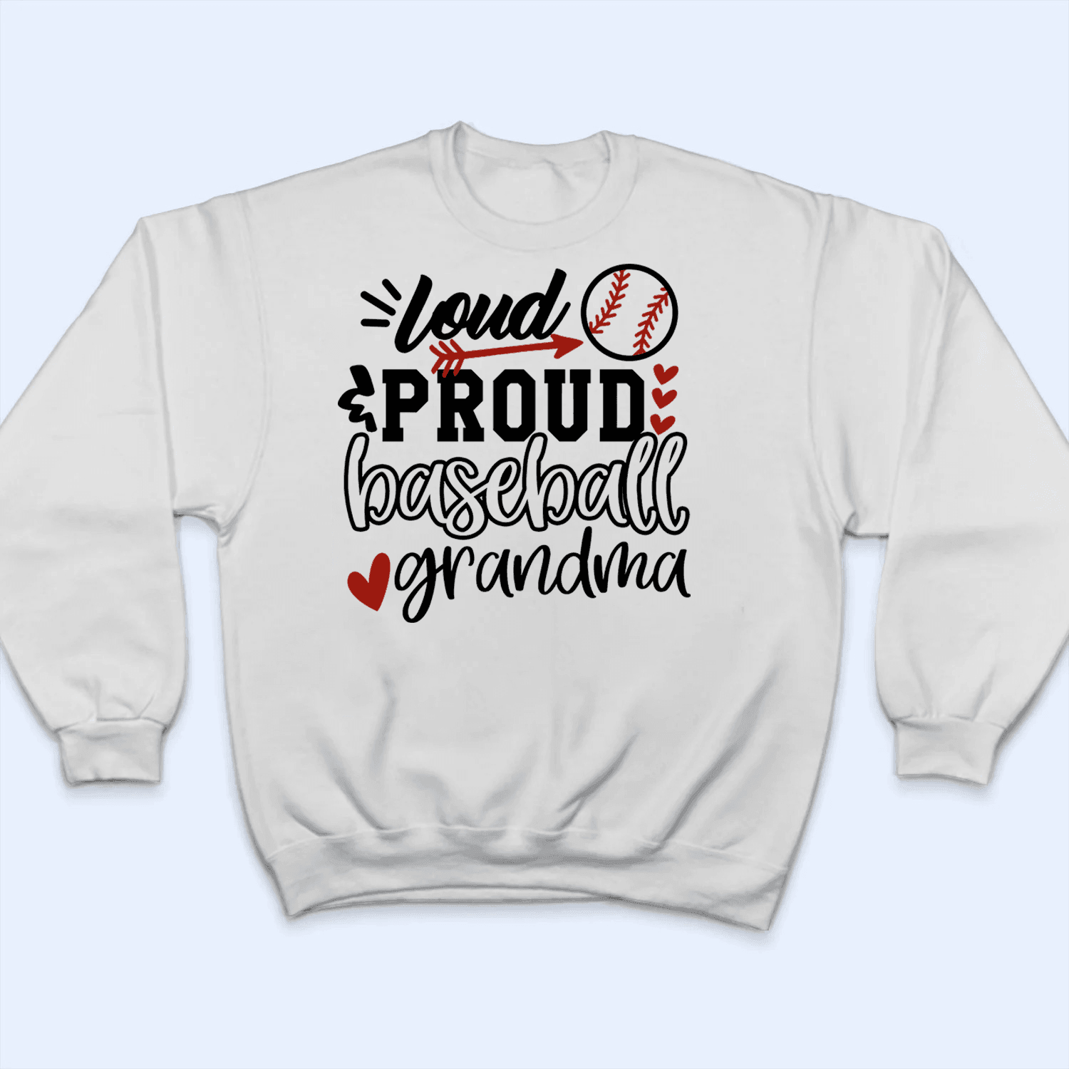 Loud Proud Grandma Heart - Personalized Custom T Shirt - Gift for Grandma/Nana/Mimi, Mom, Wife, Grandparent - Suzitee Store