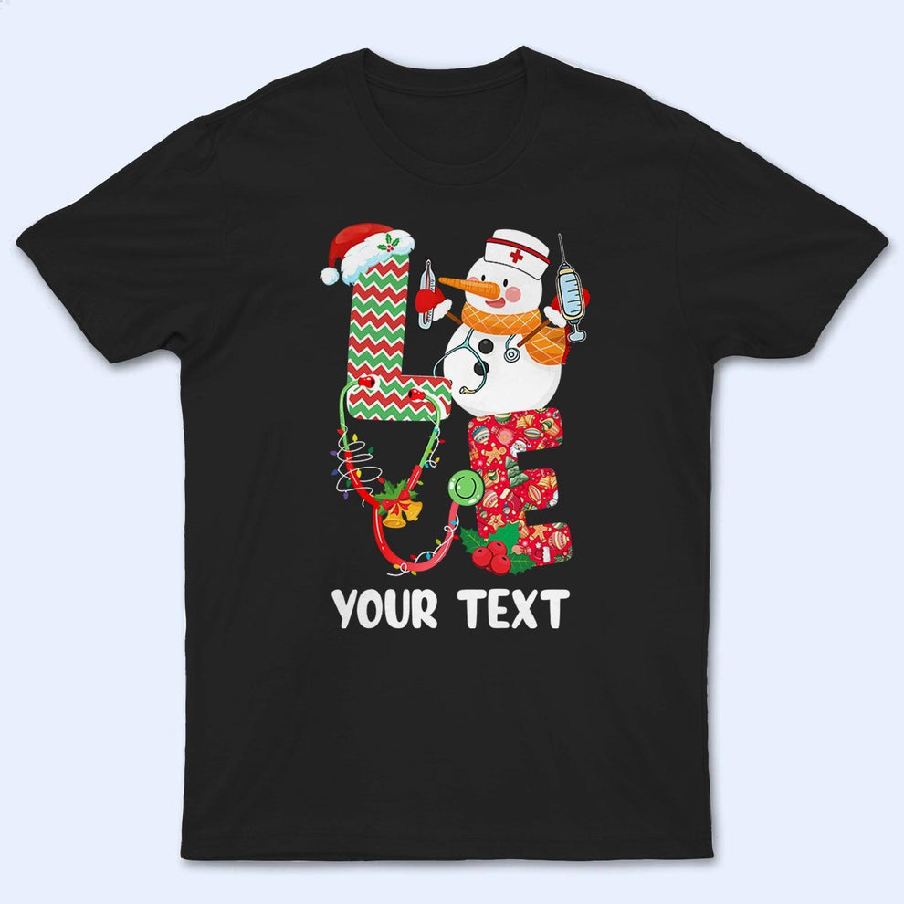 Personalized LOVE Christmas t-shirt, main view