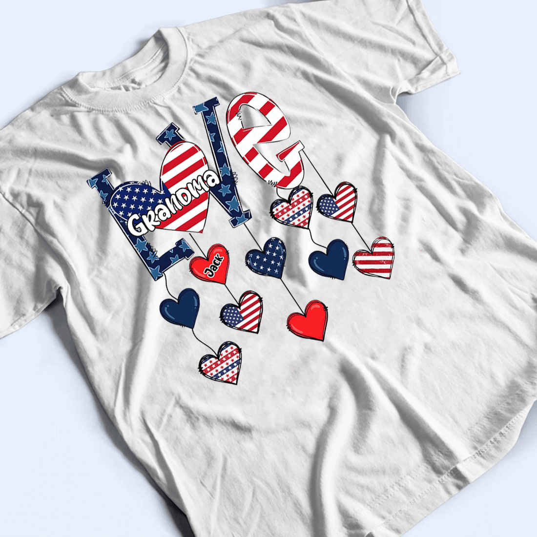 Love Independence - Personalized Custom T Shirt - Gift for Grandma/Nana/Mimi, Mom, Wife, Grandparent - Suzitee Store