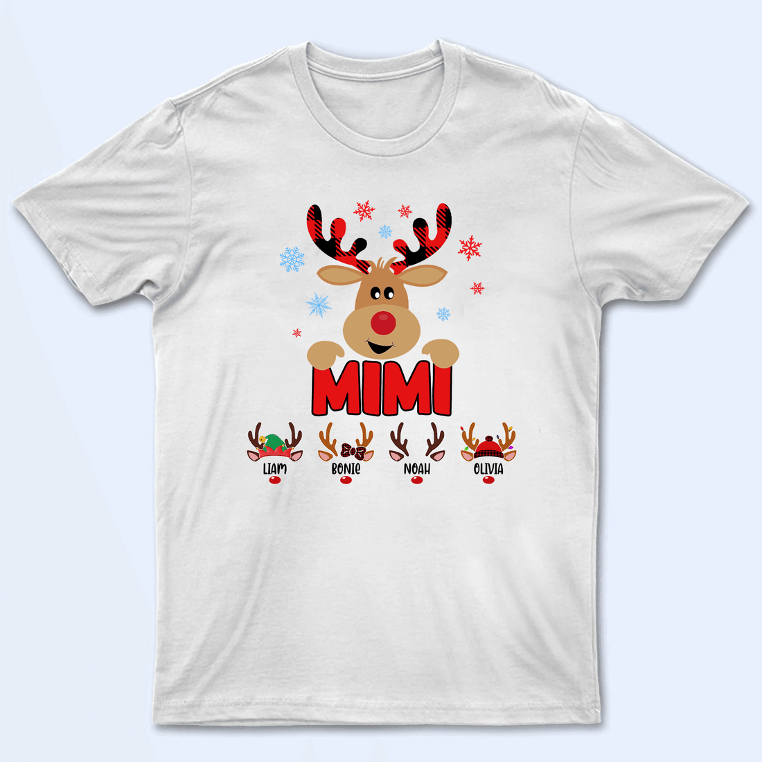 Lovely Reindeer Squad - Personalized Custom T Shirt - Birthday, Loving, Funny Gift for Grandma/Nana/Mimi, Mom, Wife, Grandparent - Suzitee Store