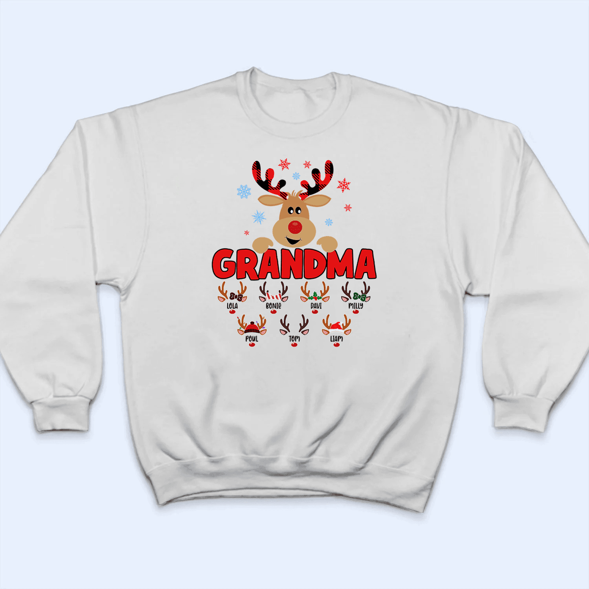 Lovely Reindeer Squad - Personalized Custom T Shirt - Birthday, Loving, Funny Gift for Grandma/Nana/Mimi, Mom, Wife, Grandparent - Suzitee Store