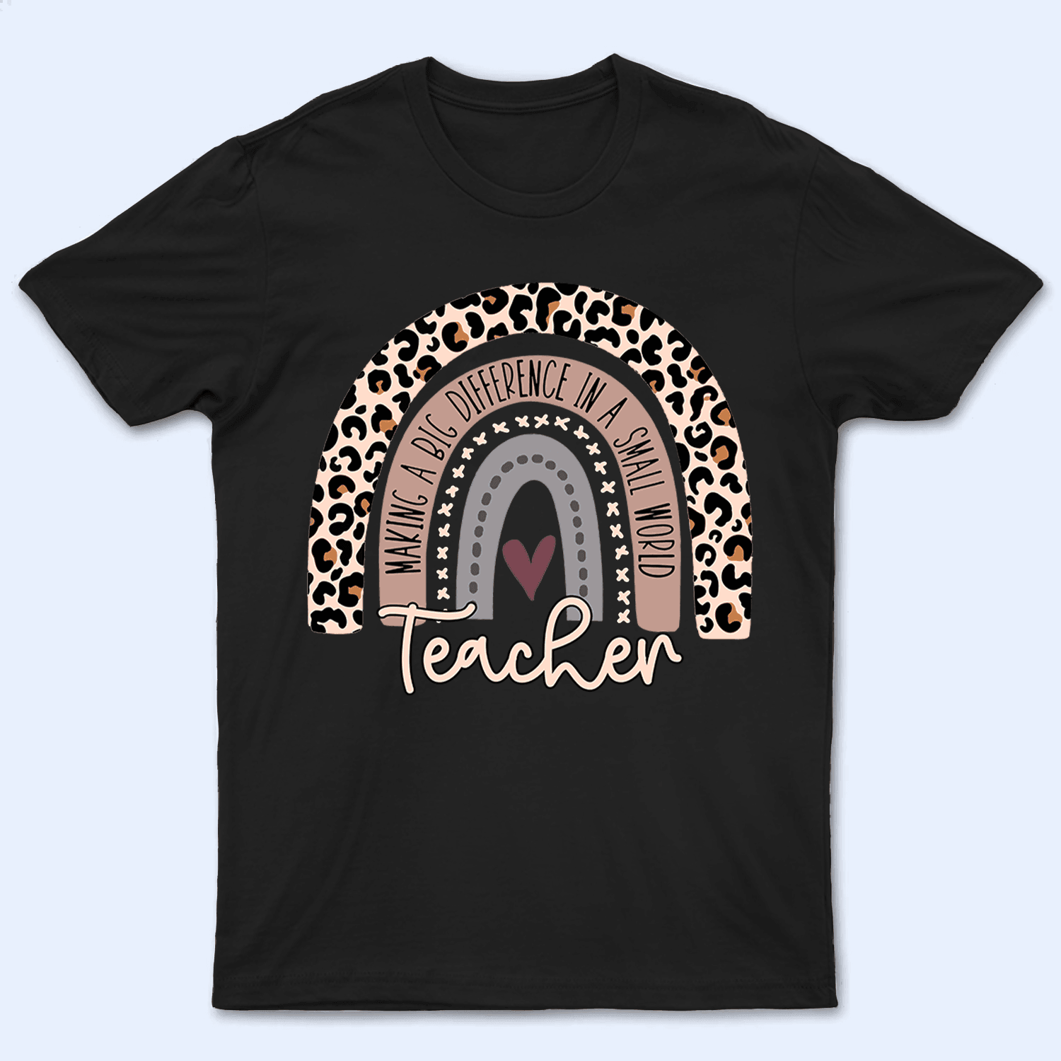 Making A Big Difference In A Small World - Personalized Custom T Shirt - Birthday, Loving, Funny Gift for Teacher, Kindergarten, Preschool, Pre K, Paraprofessional - Suzitee Store