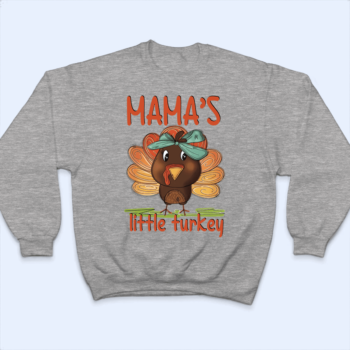 Mama's Little Turkey Thanksgiving - Personalized Custom T Shirt - Birthday, Loving, Funny Gift for Grandma/Nana/Mimi, Mom, Wife, Grandparent - Suzitee Store