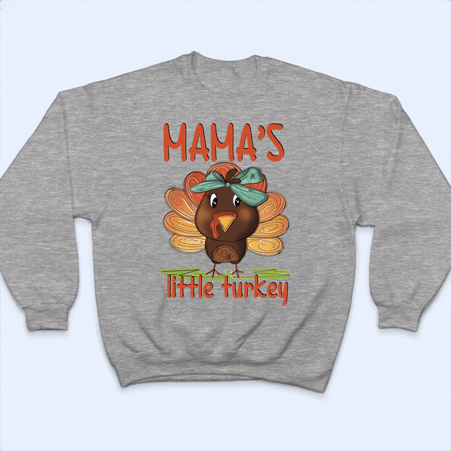 Mama's Little Turkey Thanksgiving - Personalized Custom T Shirt - Birthday, Loving, Funny Gift for Grandma/Nana/Mimi, Mom, Wife, Grandparent - Suzitee Store