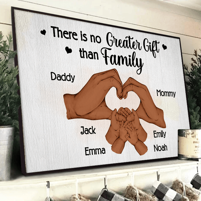 Personalized Family Hand Heart canvas print, room placement ideas for bedroom, desk, kitchen and living room