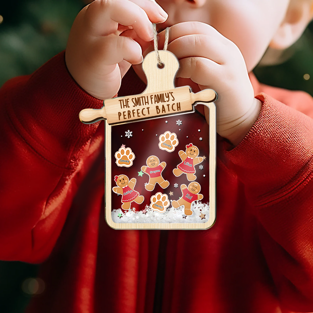 Grandma & Grandpa's Perfect Batch - Custom 3 Layers Shaker Ornament - Personalized Christmas Gift For Couple, Husband, Wife, Anniversary, Family