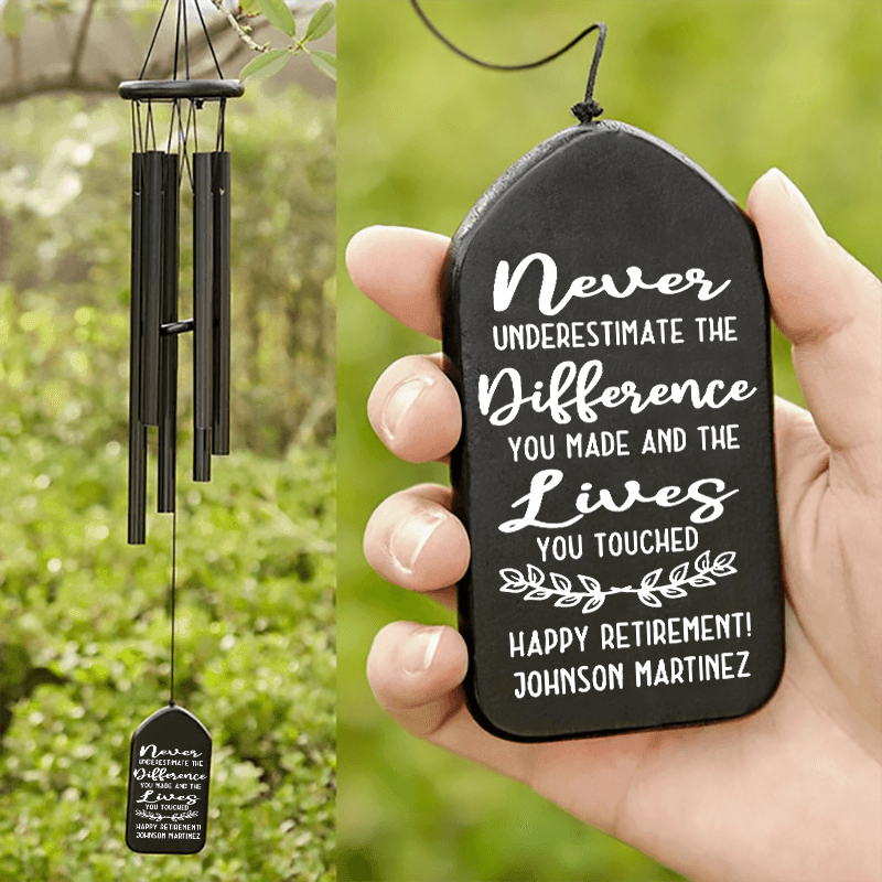 Personalized Never Underestimate The Difference You Made wind chime, main view