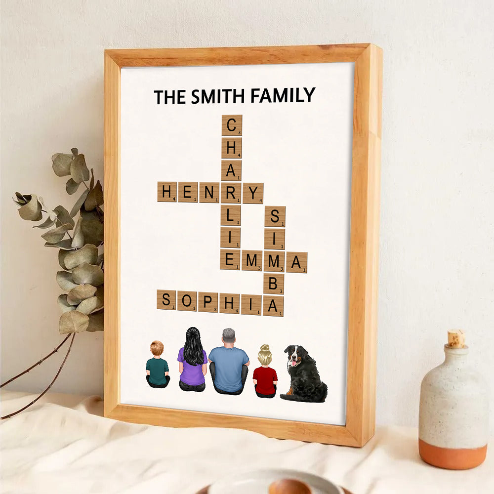 Family Make Your Own Crossword - Personalized Poster/Canvas Print - Gift For Family Members, Mom and Dad