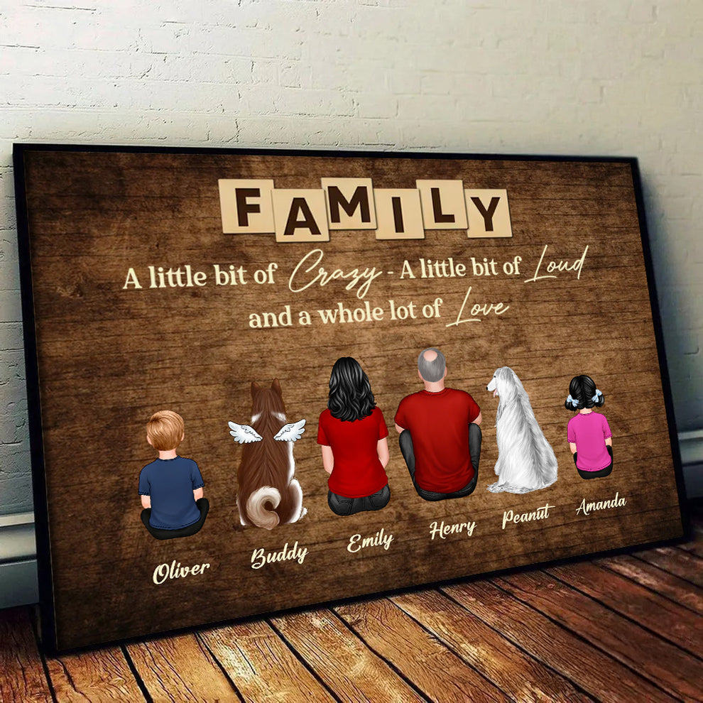 Personalized Brothers & Sisters Forever canvas print, leaning against a wall on a wooden floor