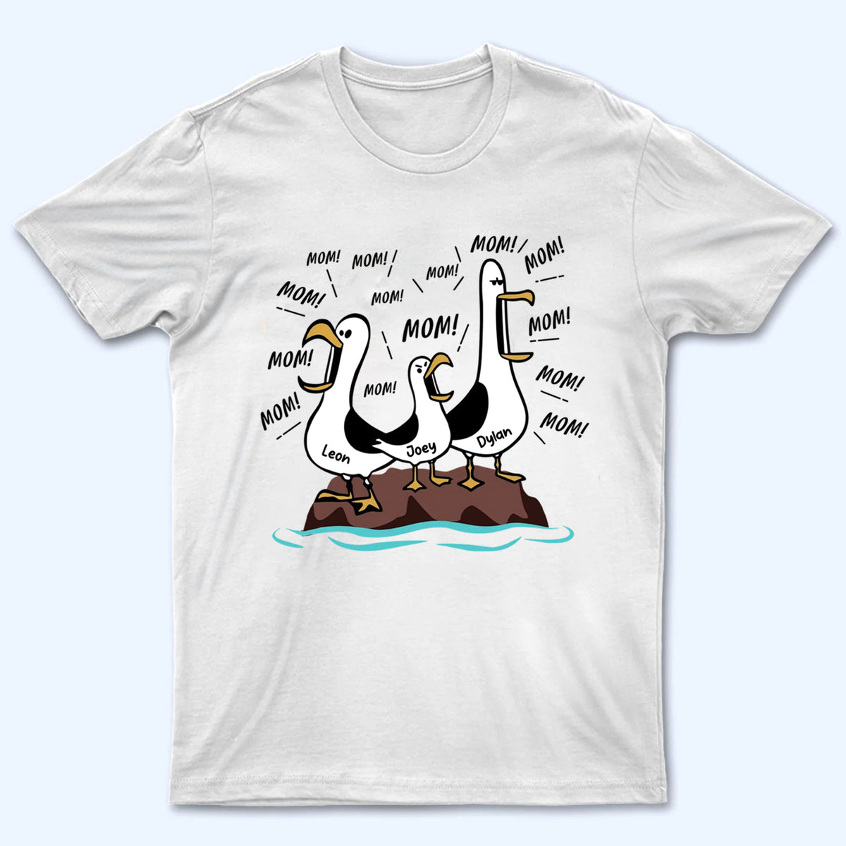 Funny Seagull Mom Mom Mom - Personalized Custom Shirt - Mother's Day Gift For Mom, Mommy