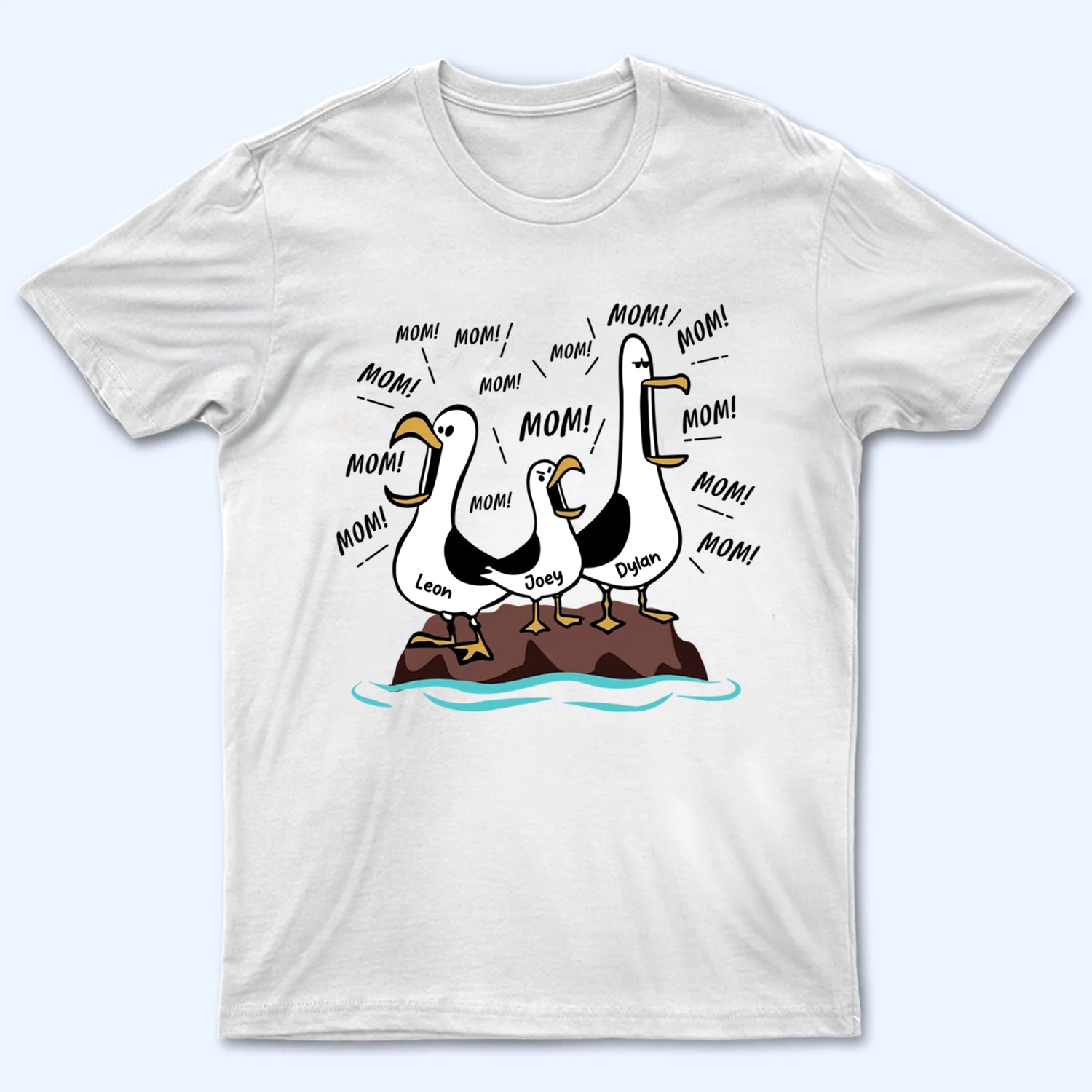 Funny Seagull Mom Mom Mom - Personalized Custom Shirt - Mother's Day Gift For Mom, Mommy