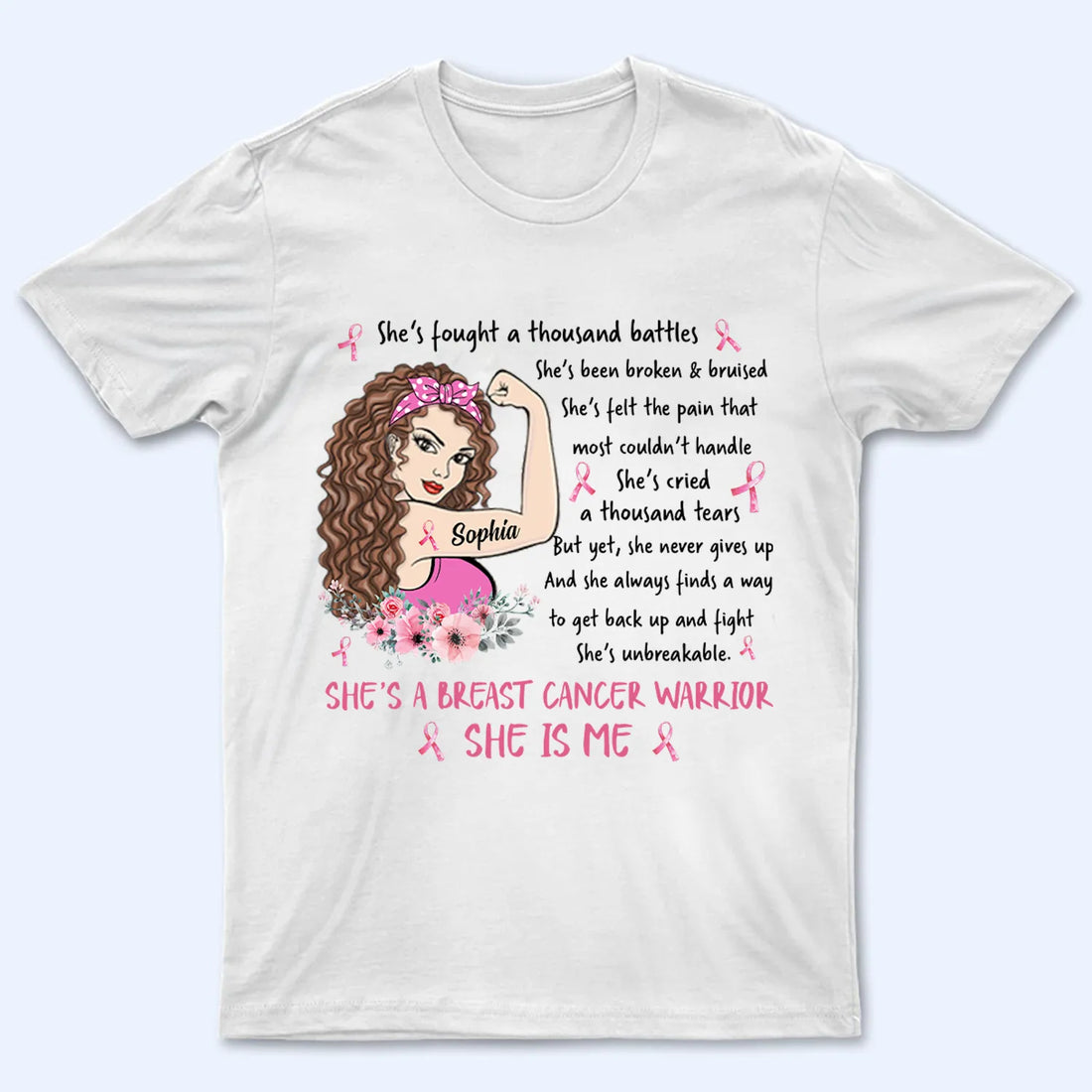 Personalized I Am Breast Cancer Warrior t-shirt, alternate view 2