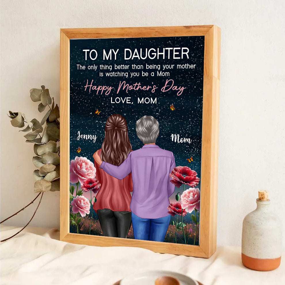Birth Flower At Night To My Daughter From Mom - Personalized Poster/Canvas Prints - Mother's Day Gift For Daughter