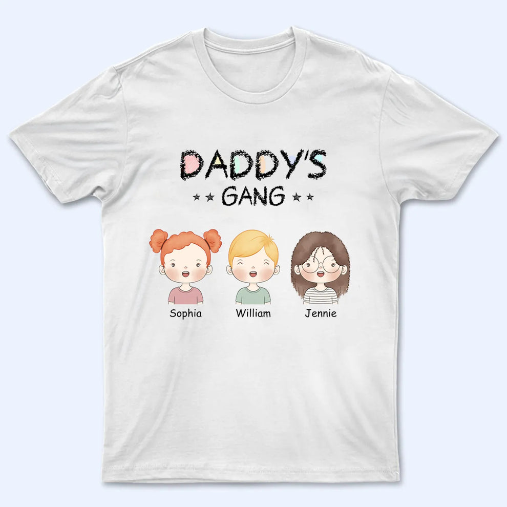 Personalized Daddy Gang With Grandkids t-shirt, main view