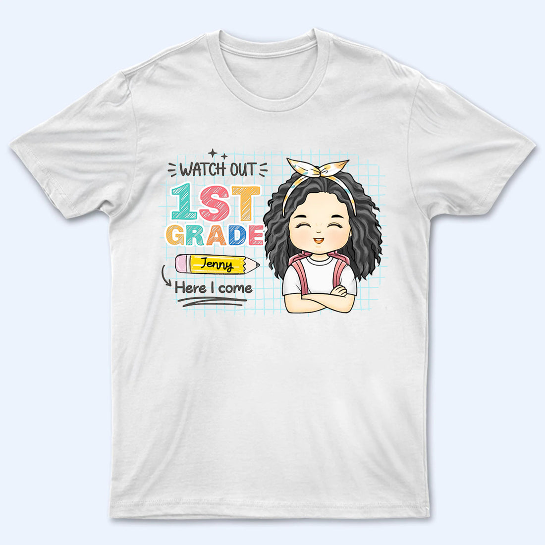 Personalized Watch Out Here I Come youth t-shirt, alternate view 2