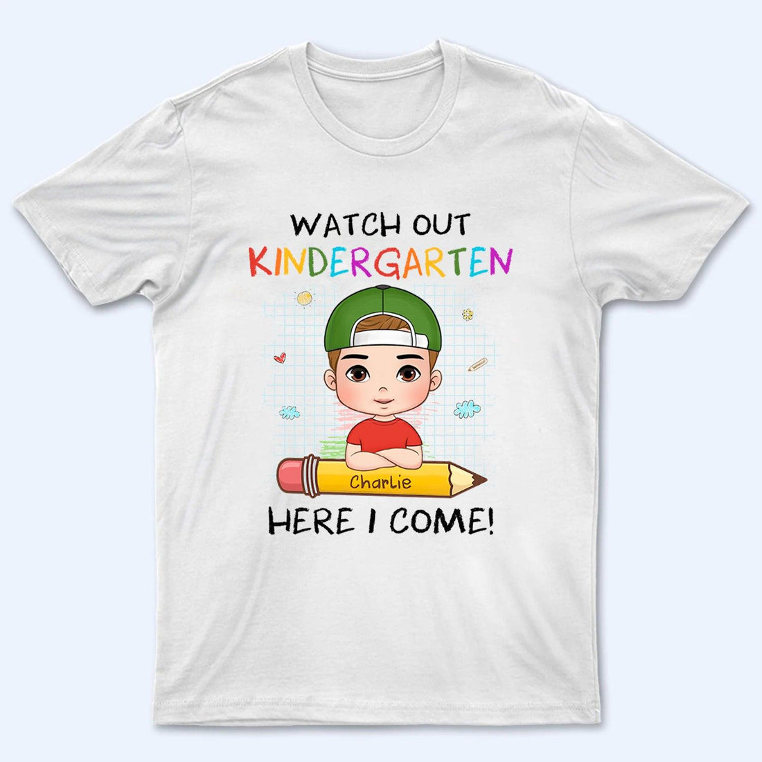 Watch Out Here I Come, Custom Kid Shirt for First Day, Back To School youth t-shirt, alternate view 2