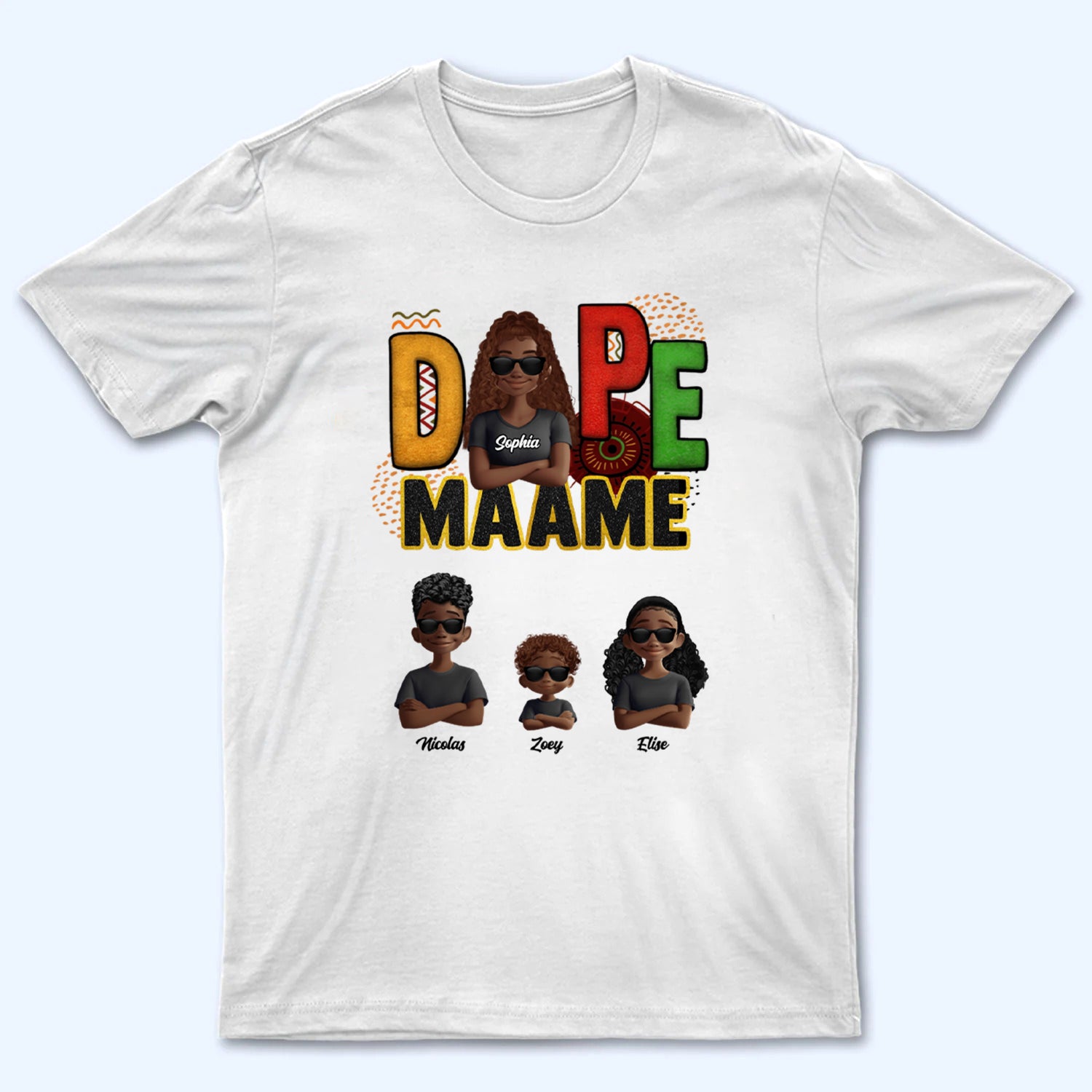 Dope Black Mom - Personalized Custom T Shirt - Gift For Black Mom, Black History Month, Juneteenth