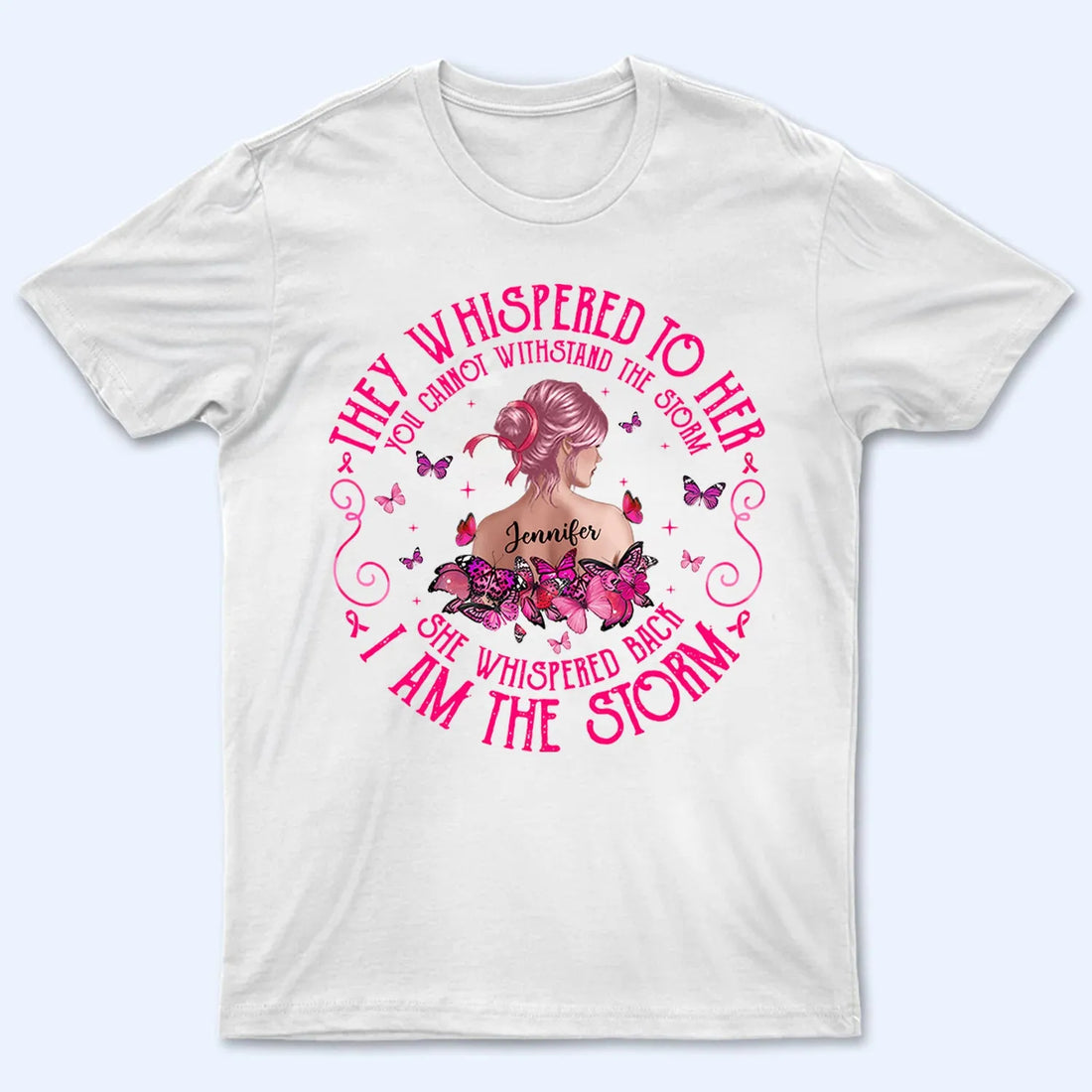 Personalized Breast Cancer I Am The Storm t-shirt, alternate view 2