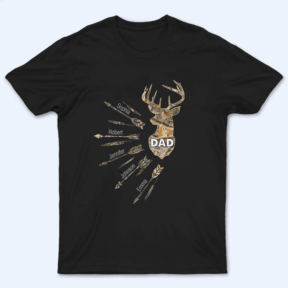 Personalized Hunting Dad Grandpa With Kids Names t-shirt, alternate view 2