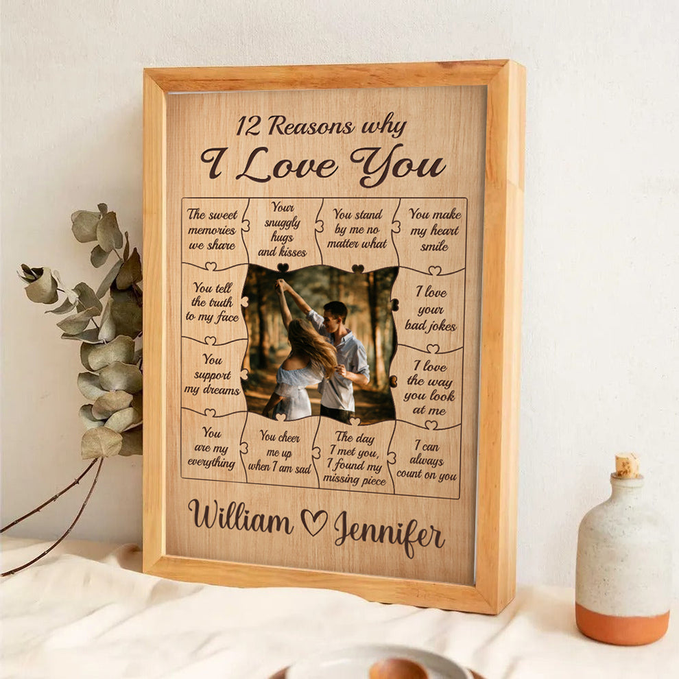 Custom Photo The Sweet Memories We Share Couple poster, leaning against a wall on a wooden floor