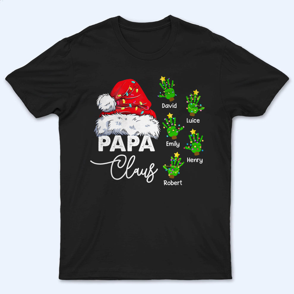 Personalized Grandpa Christmas Papa Claus t-shirt, main view