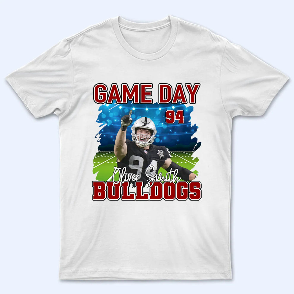 Custom Photo Football Game Day t-shirt, main view